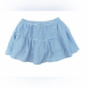 LITTLE ENGLISH Girls Blue and White Stripe Cotton Skort/Skirt - 3T